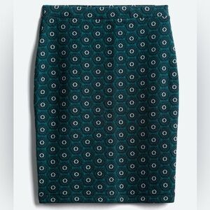 Leota Teal and Black Patterned Pencil Skirt